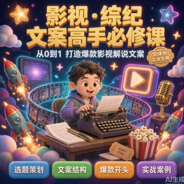 影视·综纪 | 文案策划高手必修课 ——从0到1,打造爆款影视解说文案的全体系实战宝典缩略图 影视·综纪 | 文案策划高手必修课 ——从0到1,打造爆款影视解说文案的全体系实战宝典