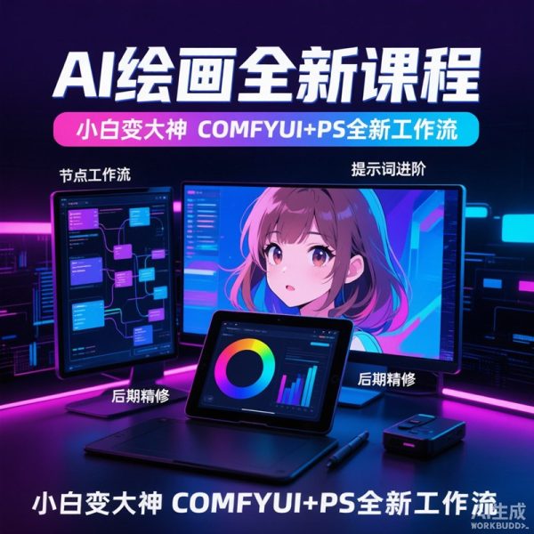 AI绘画全新课程，小白变大神COMFYUI+PS全新工作流