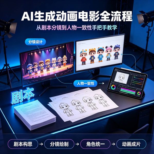 AI生成动画电影全流程视频教程—从剧本分镜到人物一致性手把手教学