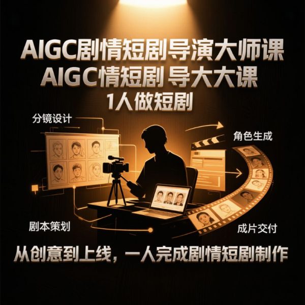 AIGC剧情短剧导演大师课 | 1人做短剧，抢占AIGC短剧流量先机