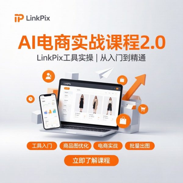AI电商实战课程高清视频教程：LinkPix工具实操 从入门到精通