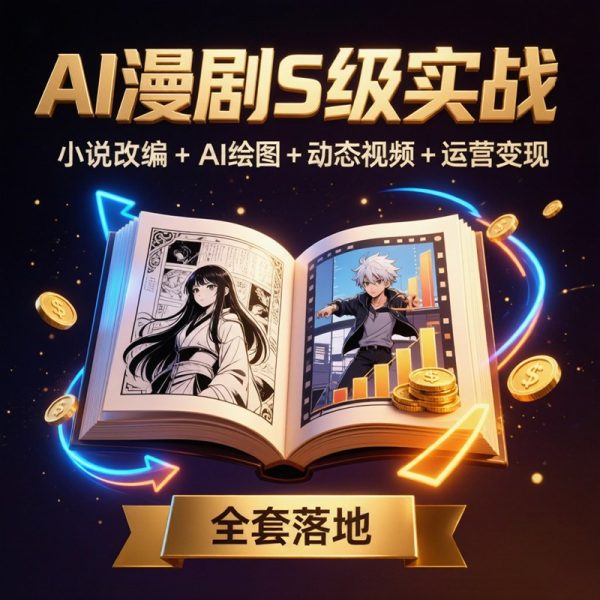 AI漫剧S级实战高清视频教程/小说改编 ＋ AI绘图 ＋ 动态视频 ＋ 运营变现
