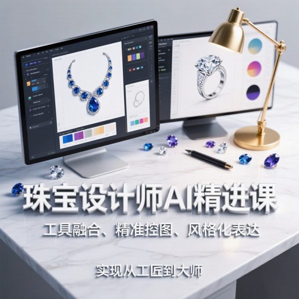 珠宝设计师AI创作教程/工具融合、精准控图、风格化表达，实现从工匠到大师