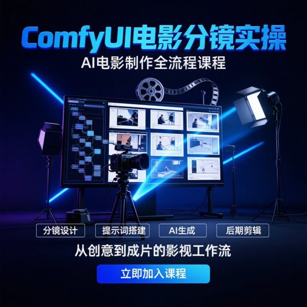 ComfyUI电影分镜实操+AI电影制作全流程视频课程