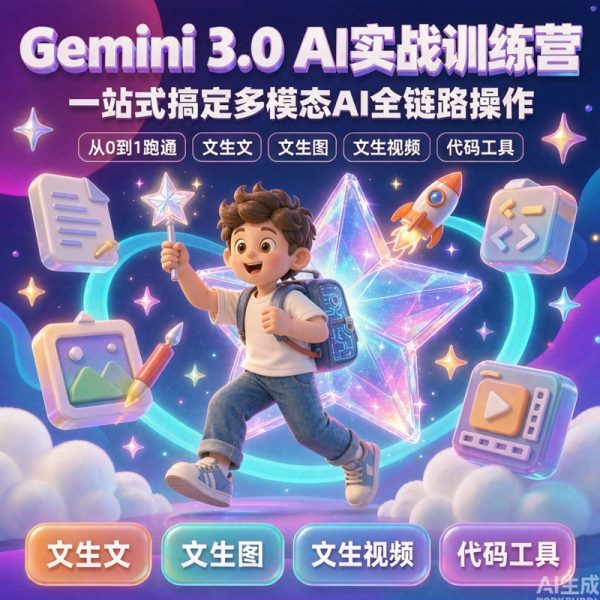 Gemini 3.0 AI 实战训练营高清视频系统教学｜Gemini 3.0、Nano Banana Pro、Veo3.1、NotebookLM