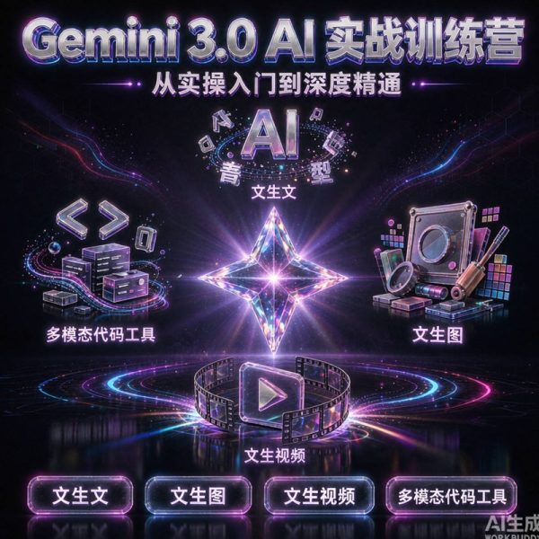 Gemini 3.0 AI 实战训练营高清视频系统教学｜Gemini 3.0、Nano Banana Pro、Veo3.1、NotebookLM