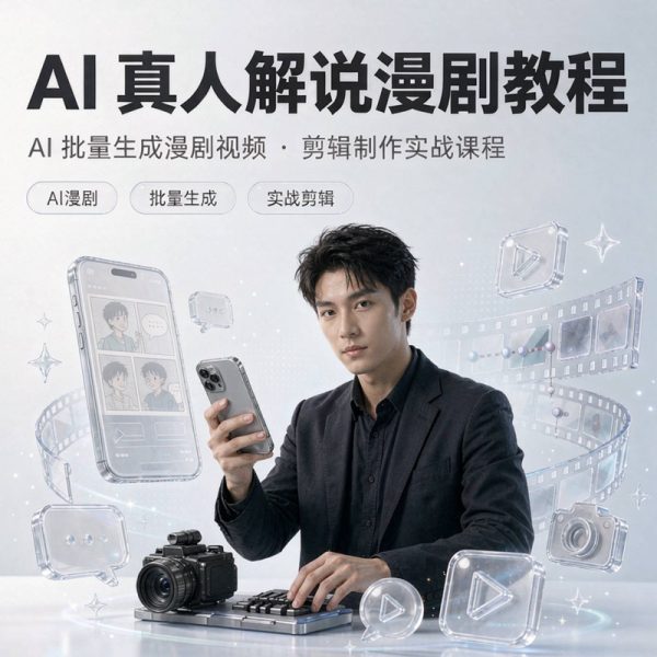 AI 真人解说漫剧教程 AI 批量生成漫剧视频剪辑制作实战课程资料