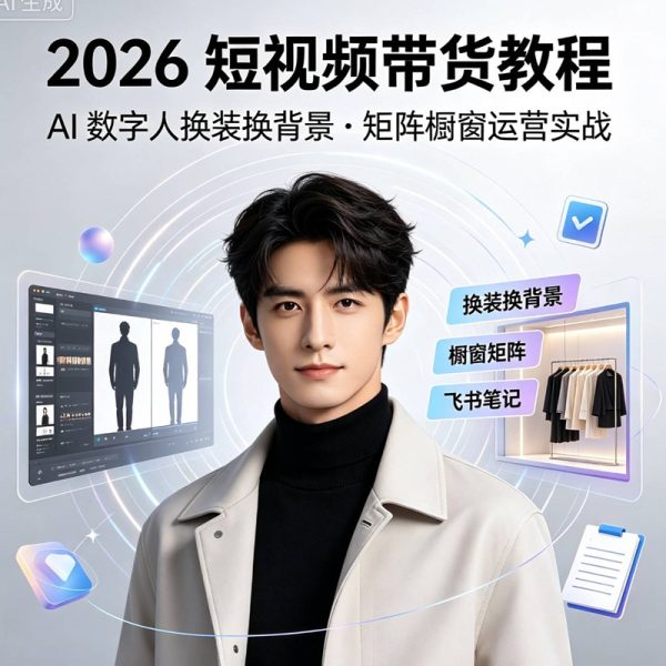 024-AI 短视频带货教程 AI 数字人换装换背景矩阵橱窗运营实战课程资料+飞书笔记