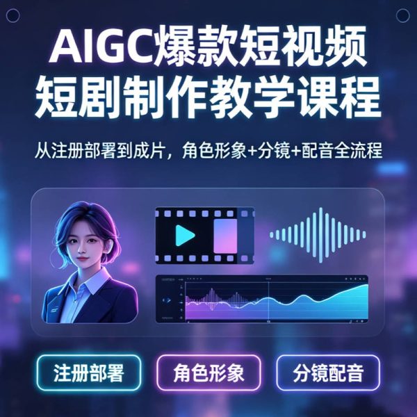 038-AIGC爆款短视频短剧制作课：从注册部署到成片，角色形象+分镜+配音全流程