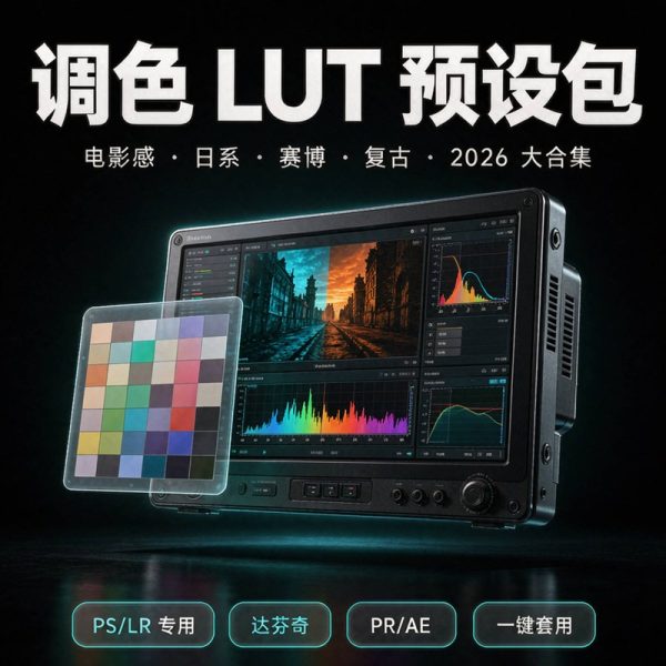 调色 LUT 预设包｜电影感/日系/赛博/复古预设｜2026年大合集【PS/LR/达芬奇/PR/AE专用】