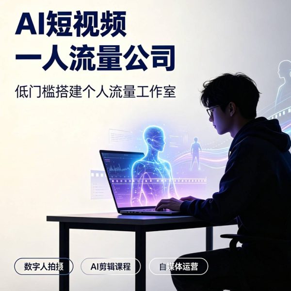 036-AI短视频一人流量公司｜数字人拍摄×AI自动剪辑×热门涨粉×0粉变米