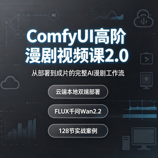 037-ComfyUI高阶漫剧视频课2.0｜云端本地双端部署×FLUX千问Wan2.2全模型×128节完整工作流（含实战案例）