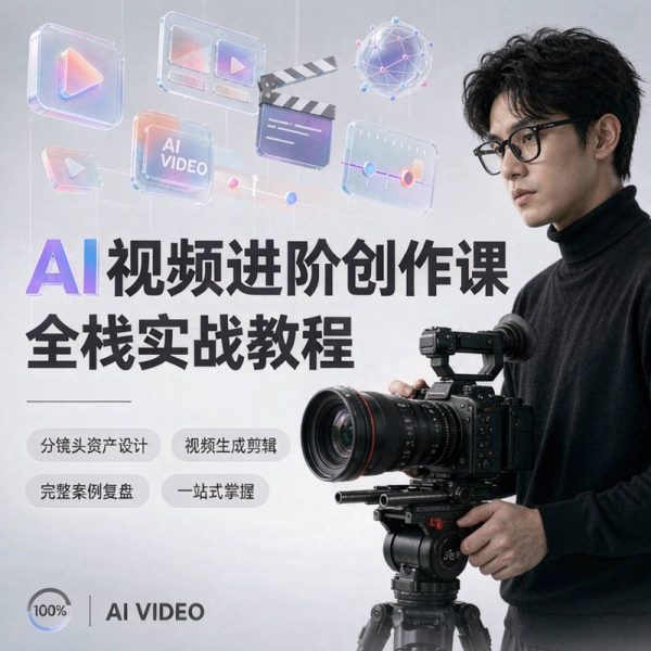 020-AI视频进阶创作课 · 全栈实战教程｜分镜头资产设计+视频生成剪辑+完整案例复盘，一站式掌握AI影像核心技能