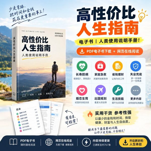 📕《高性价比人生指南》电子书｜人类使用说明书手册